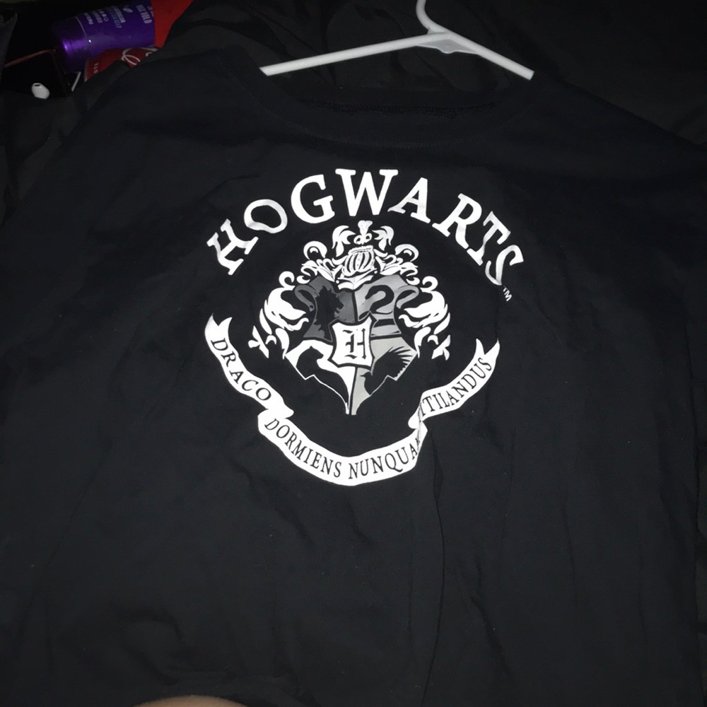 Long sleeve black cropped tee